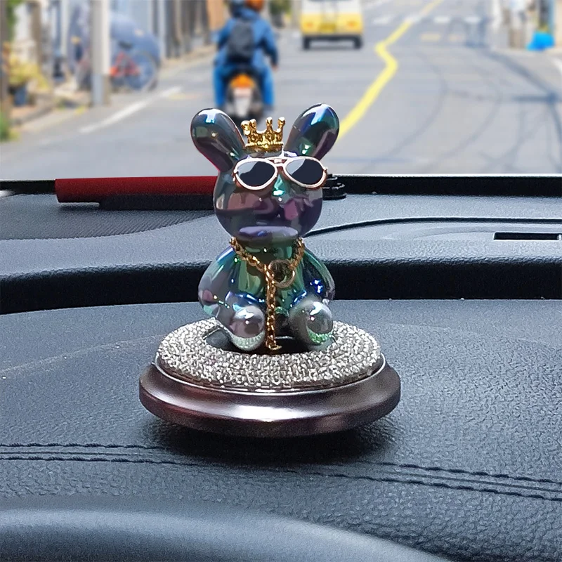 

2023 Console Car Air Freshener Crystal Rabbit Fragrance Solid Ointment Aromathery Ornament Auto Interior Perfume Accessorioes