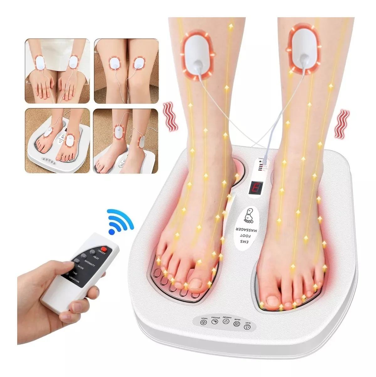 

Electric Foot Massager Vibration Heating + EMS and TENS Patch Dual Channel Therapeutic Constant Temperature Hot Compress
