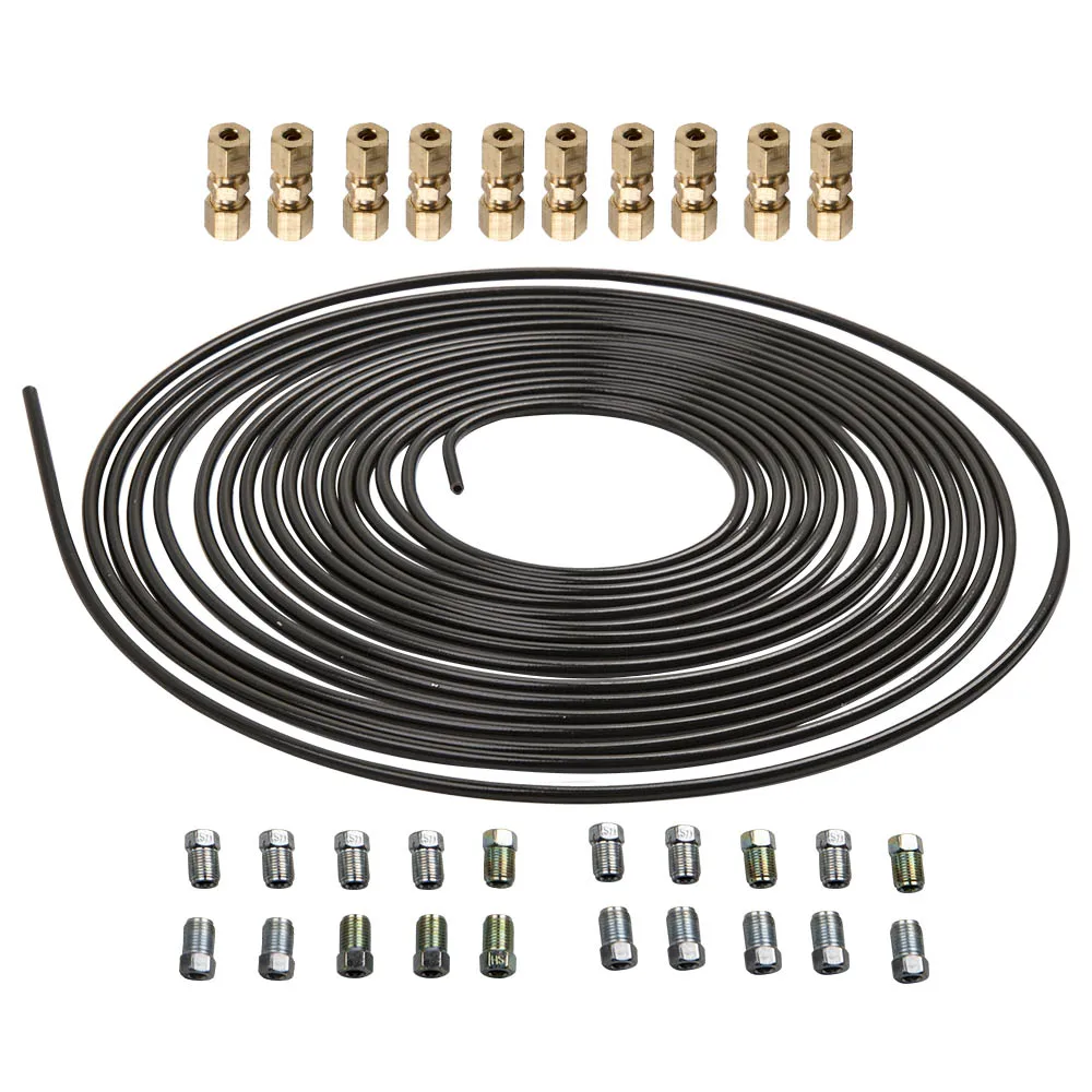 

New 10M 4.75MM Brake Line & 10 pcs M10 24mm Brake Connectors & 20pcs Fittings