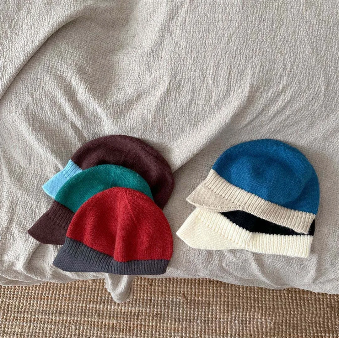 

2023 Fashion Knit Mother Kids Hat Autumn Kids Beanie Cap For Girls Boys Parent-child Wool Hat Soft Kids Bonnet Caps