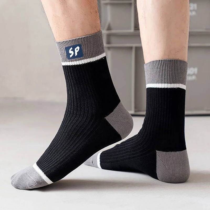 2023 New Fashion Men's Socks Cute Breathable Socks Japanese Style Striped Thickened Casual Sports Cotton High Quality Tube Socks