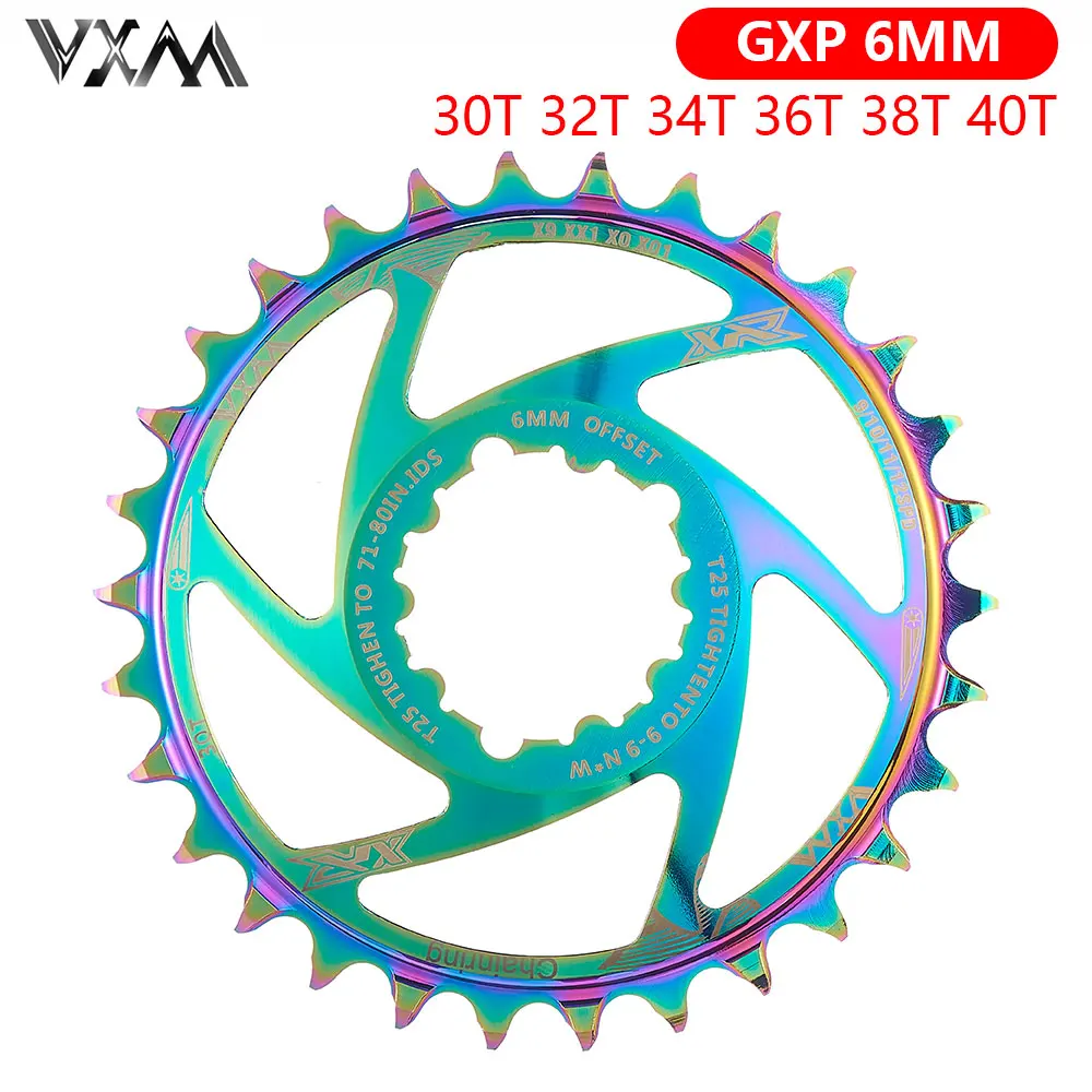 

GXP MTB Crankset Narrow Wide Offset 6mm Chainring Aluminum Alloy 7075-T6 Chainwheel 32-38T for GXP XX1 X9 XO X01 Bike Parts