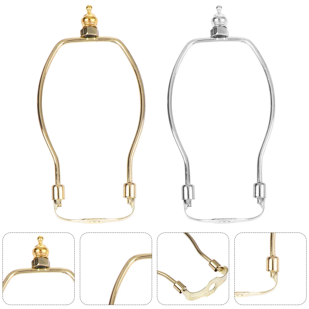 

2 Pcs Shade Bracket Lamp Horn Frame Lampshade Accessory Saddle Seat Harp Holder Alloy Plating