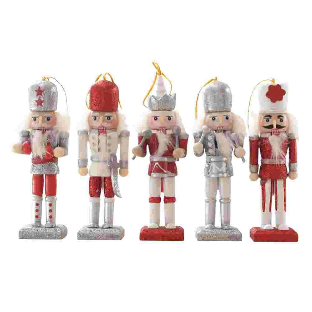 

Nutcracker Puppet Figures Christmas Decorations Woodennutcrackers Holiday Puppets Set Soldierhanging Wood Pendant