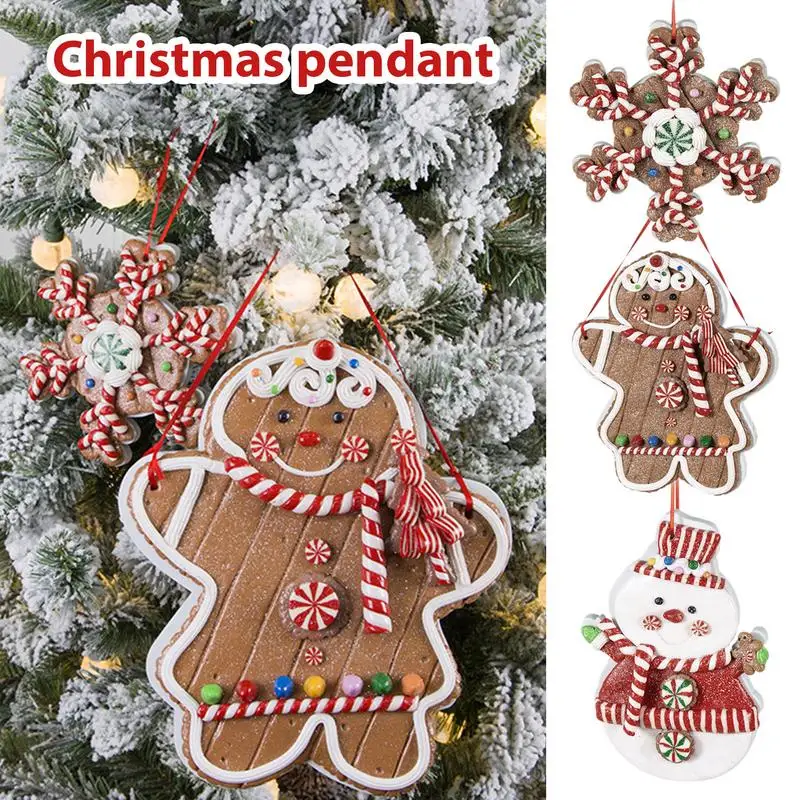 

Snowman Ornaments Gingerbread Man Ornaments Home Decor For Christmas Tree Frame Door Doorway Fireplace Wall Bedroom