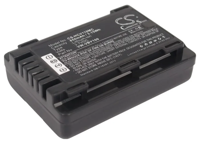 

CS 850mAh/3.15Wh battery for Panasonic HC-V110,HC-V110G,HC-V110GK,HC-V110K,HC-V110P,HC-V110P-K,HC-V130K,HC-V201,