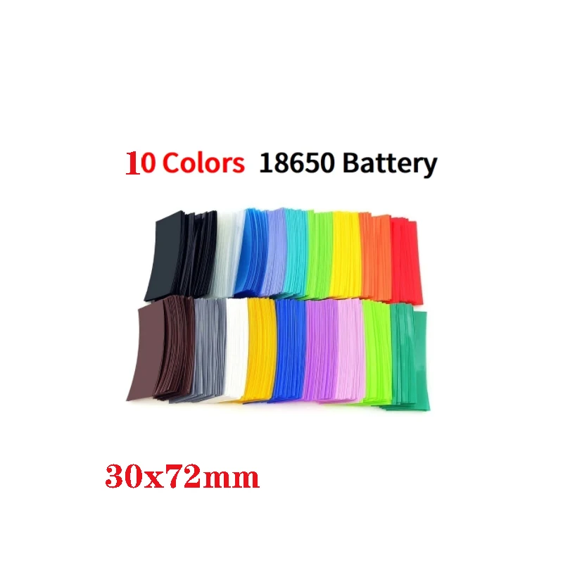 

25/50/100pcs 18650 Battery Film Tape PVC Heat Shrink Tube Precut Shrinkable Sleeve Tubing Protect Pipe Cover for Batteries Wrap