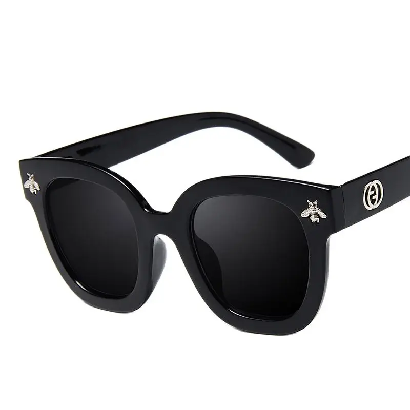 

European And American Trend New Sunglasses Fashion Bee Decorative Eyewear 5167 Women's Large Square Glasses