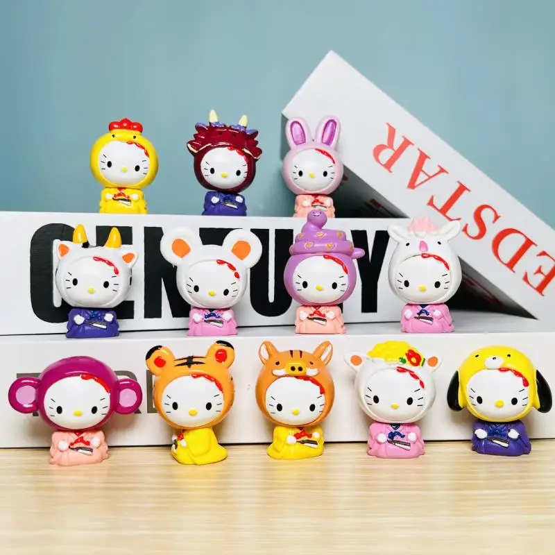 

Милый аниме Sanrio Hellokittys, украшение, мультяшная милая кукла, настольные декоративные игрушки, Рождественский лучший подарок