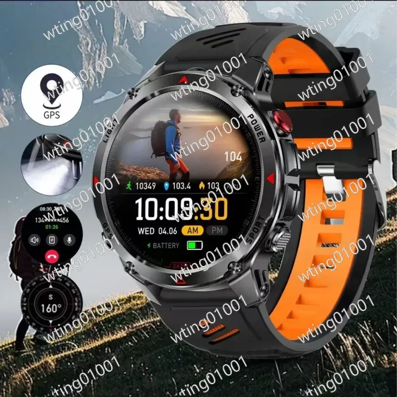 Фото GPS-смарт-часы для занятий спортом на открытом воздухе, компас, барометр, водонепроницаемые до 30 м, фитнес-трекер, монитор активности для пеших прогулок и бега №1