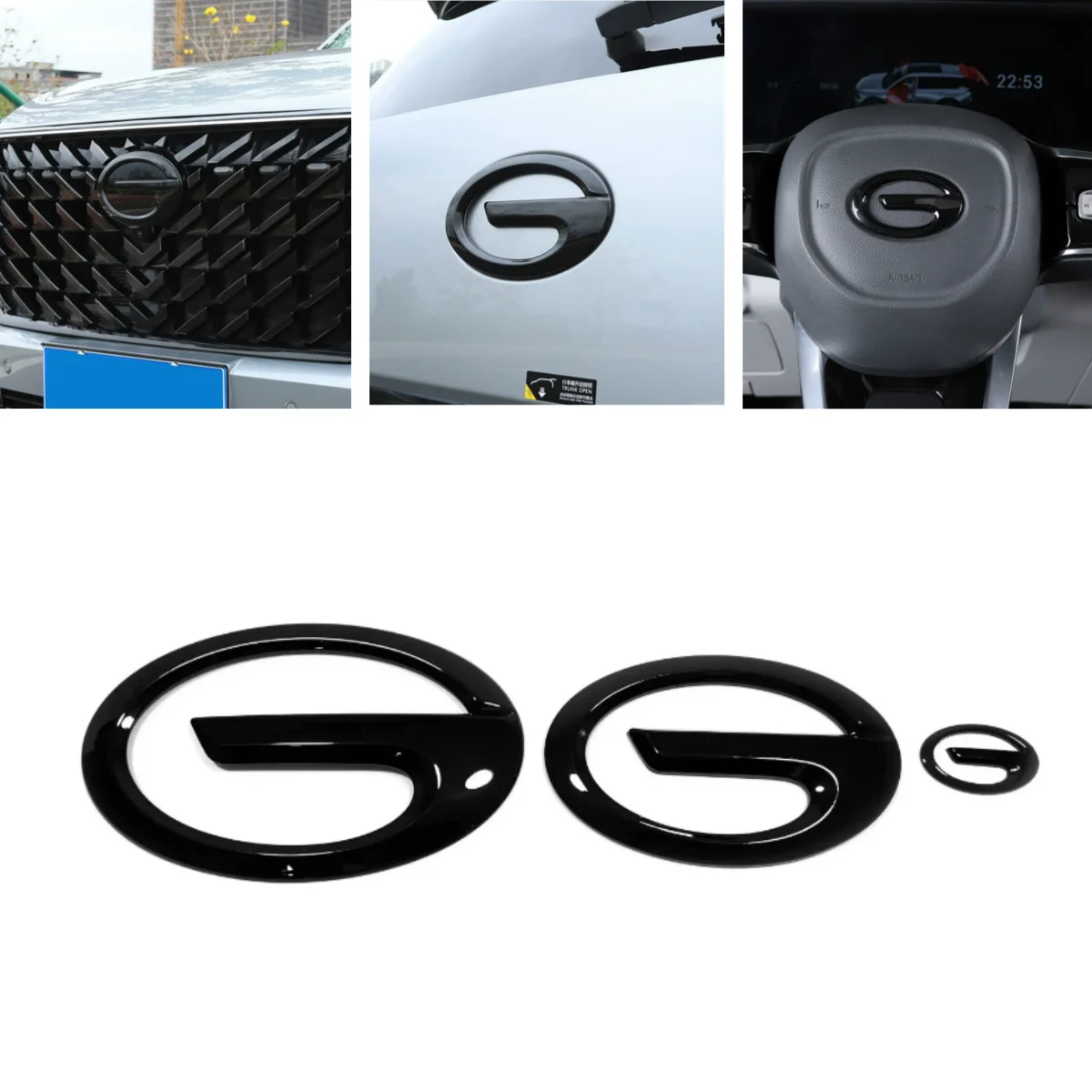 

For Trumpchi GAC GS8 2022 2023 Car Accessory Car Logo Frame Decoration Cover Trim Styling 3PCS/SET