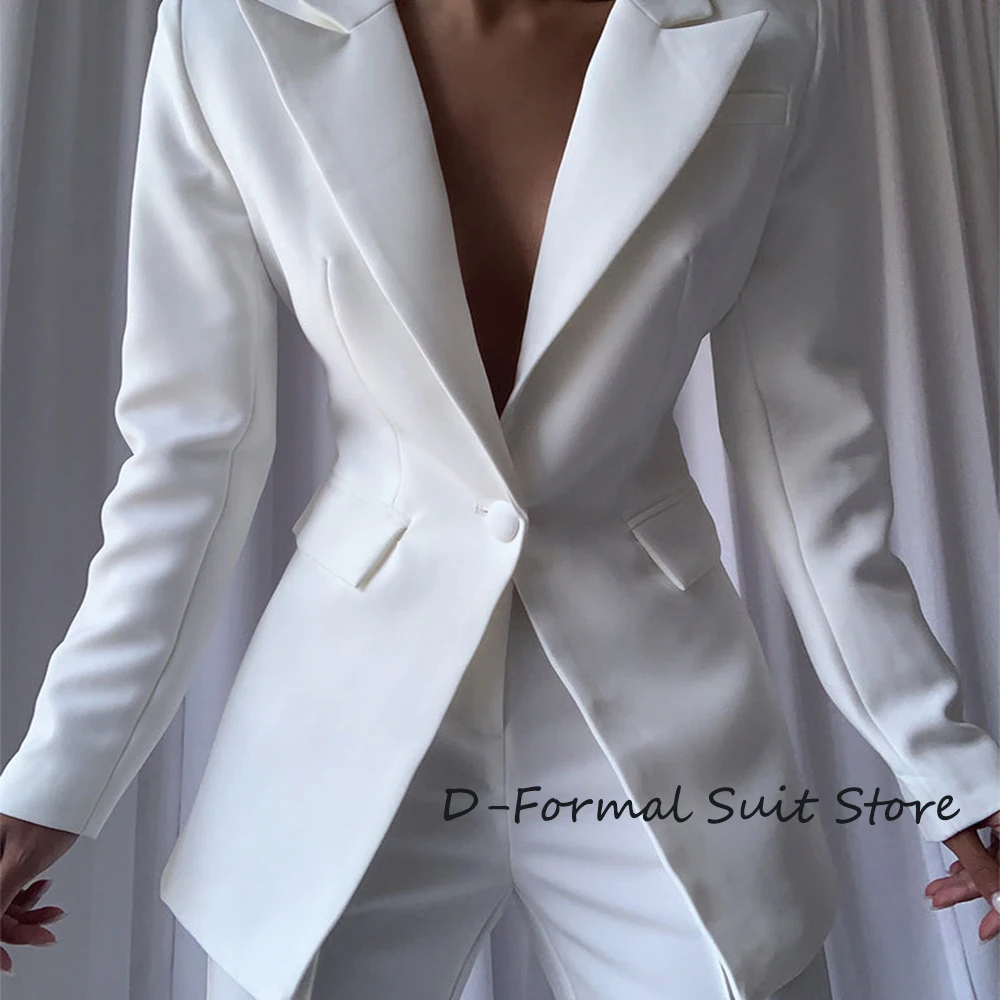 Women's 2 Piece Suit Casual Ladies Single Button Slim Party  Pant Set Tuxedo High Street Luxury Women Blazer Suits