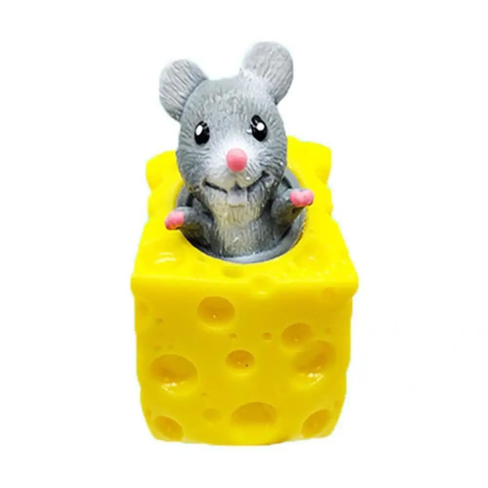 

Pinch Toy Durable Super Soft Comfortable to Play Play Visions Stretchy Mice Cheese Toy Decompression Toy for Adults