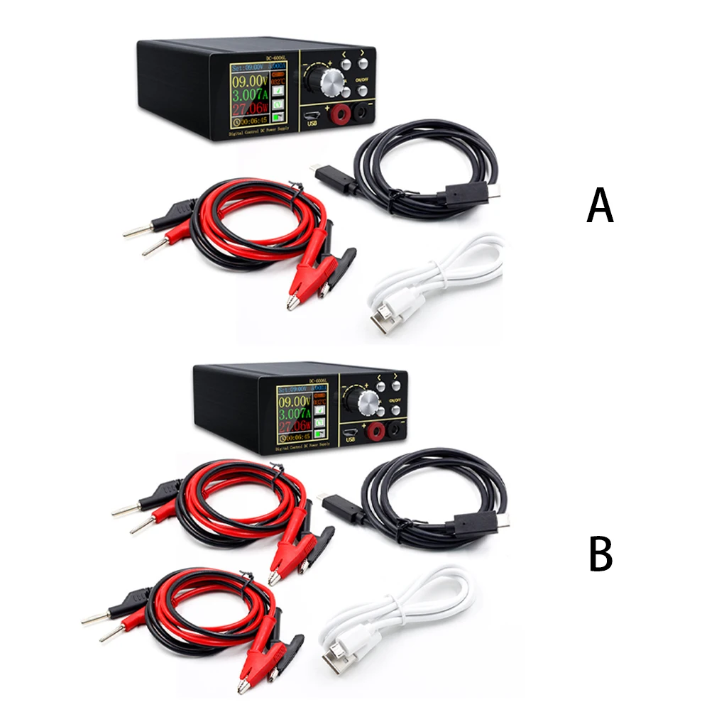 

0-6 А, 0-360 Вт, цифровой дисплей, дисплей 1,44 дюйма, цветной ЖК-дисплей, Регулируемый источник питания, комплект