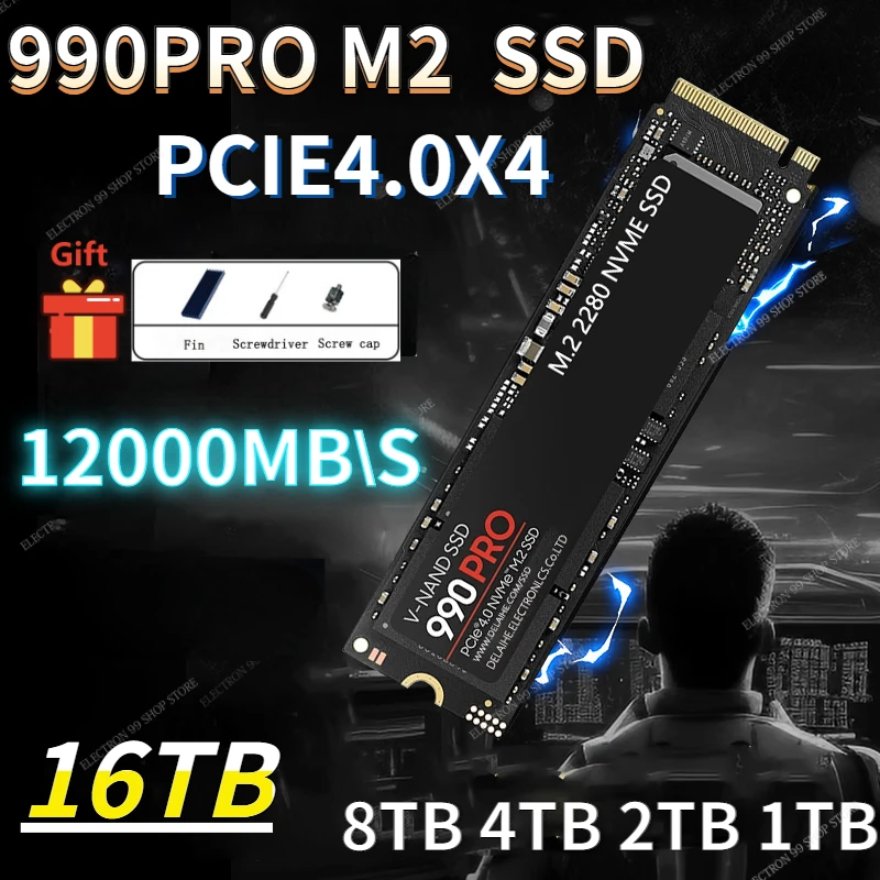 

8TB 980Pro SSD 4TB 2TB 1TB NVMe PCIe 4.0 M.2 2280 Disk Drive 990PRO for PS5 PlayStation5 Laptop Mini PC Notebook Gaming Computer