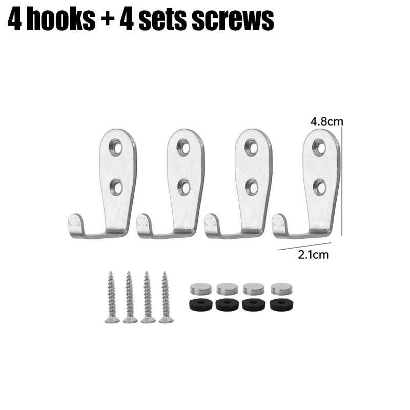 

Крючок с двойным отверстием, настенные вешалки из нержавеющей стали, сумки для ключей, маленькие L-образные крючки с винтом, подвесной держатель для домашнего хранения