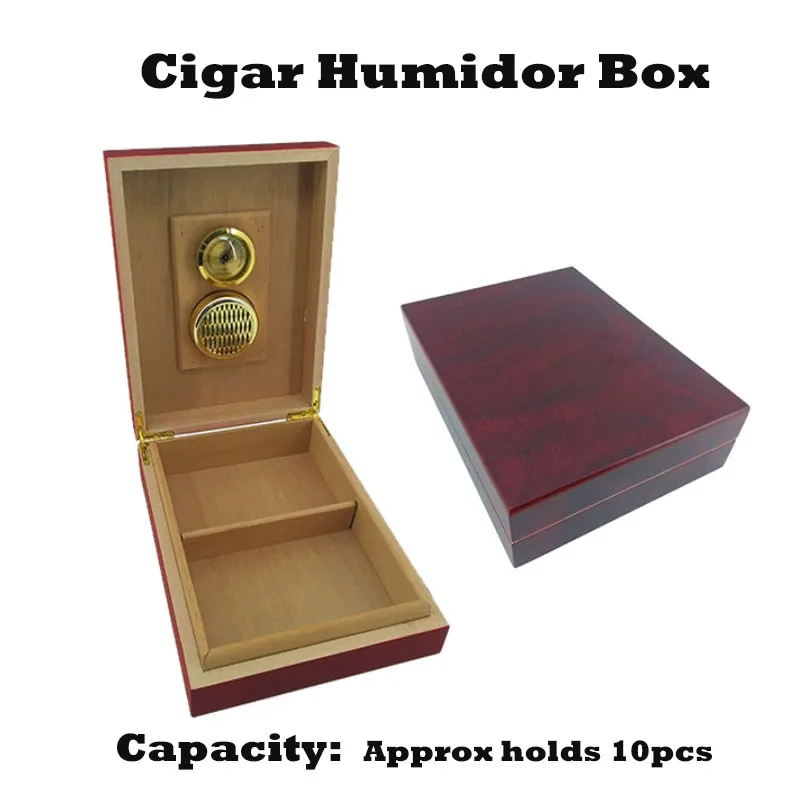 

Mini Rosewood Pattern Cedar Cigar Humidor Case Cigar Storage Box 10pcs Hold Drop Ship Humidifier Hygrometer Gift