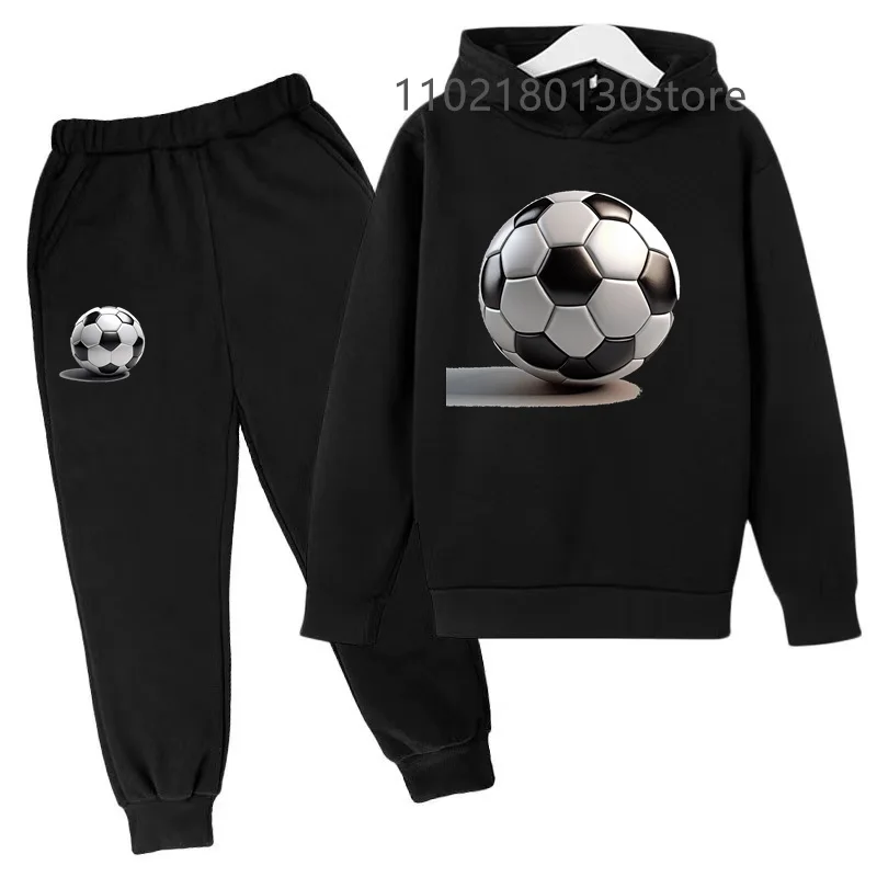 Football sport Hoodie tops+Pants Set Toddler Coat spring autumn Children's 3-13 Year Boy Girl Sweatshirt leisure Clothing