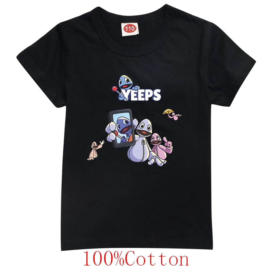Фото Летняя футболка Yeeps Hide and Seek Yeeps Kids, милая футболка с героями мультфильмов для маленьких мальчиков, детская повседневная одежда, одежда для маленьких девочек с короткими рукавами №3