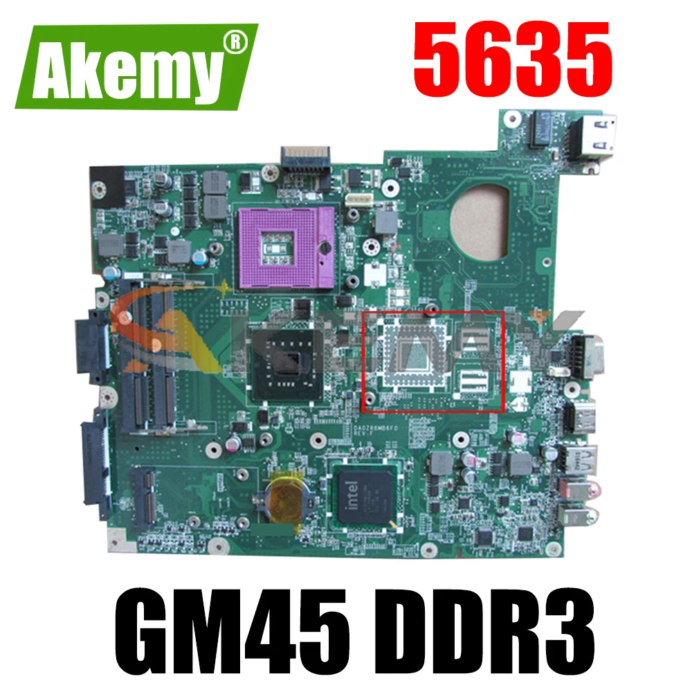 

AKEMY MBEDX06002 DA0ZR6MB6F0 Laptop Motherboard For Extensa 5635 Main System Board S478 GM45 DDR3