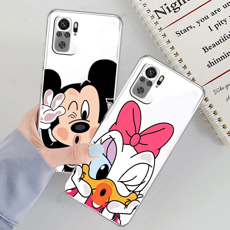 

Cute Mickey Donald Duck Transparent Cover Phone Case For Xiaomi Redmi K50 K40 Gaming 10 10C 9AT 9A 9C 9T 8 7A 6A 5 5G Armour