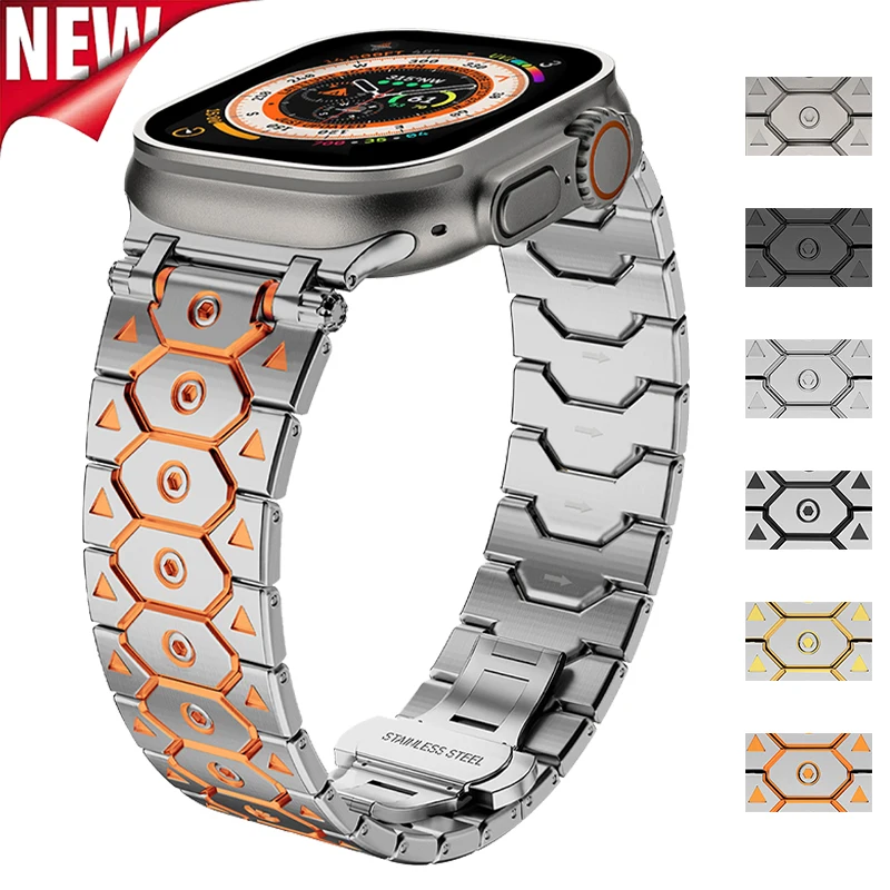 Металлический ремешок из нержавеющей стали для Apple Watch Band Ultra браслет Iwatch Series 10 9 8 7