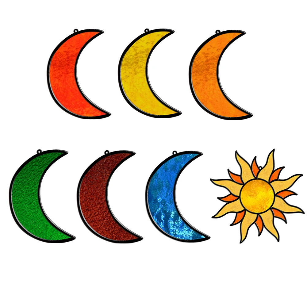 

Декор Moon Sun, акриловый Ловец Солнца, украшения на окна, панели для подвешивания, подвески, подвески для дома, внутреннего дворика, строительн...