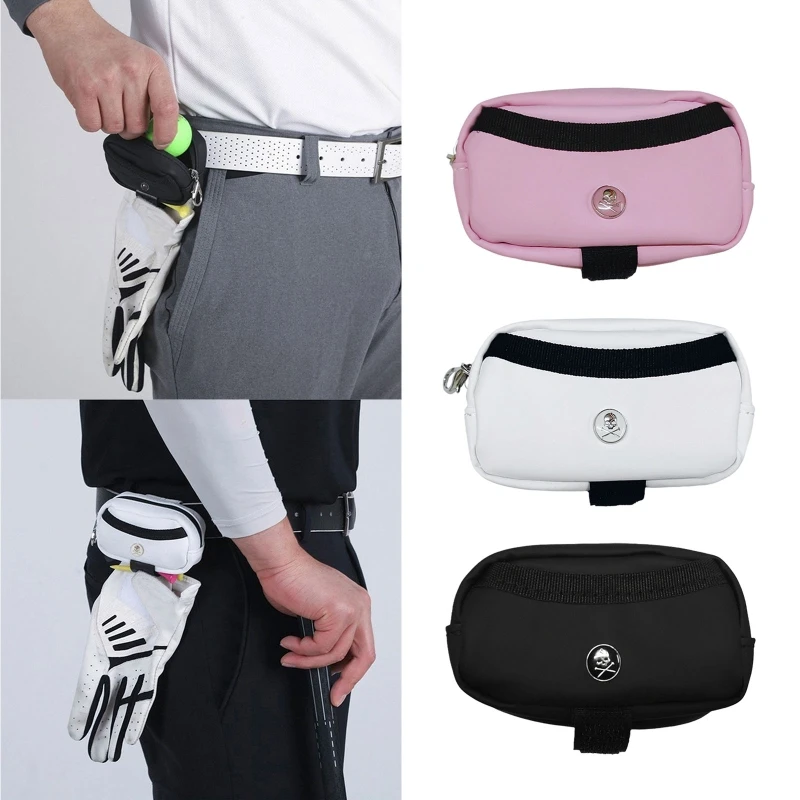 

Portable Waist Storage Bag PU Leather Golf Ball Pouch Bag for Golf Sports