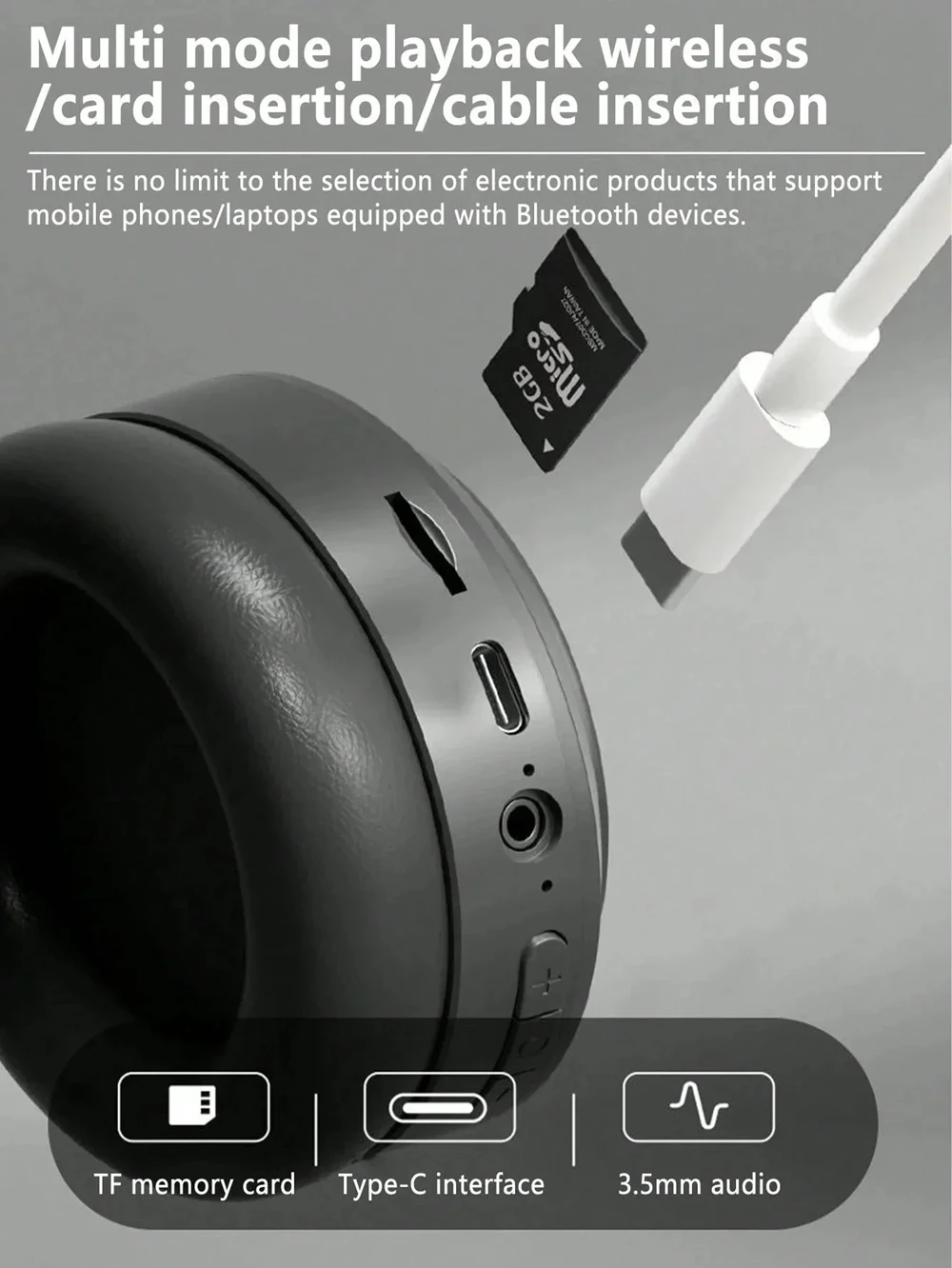 Фото Беспроводные наушники Lenovo Bluetooth 5.3 с микрофоном, накладные наушники, стереозвук, наушники для спорта и игр, складные наушники №5