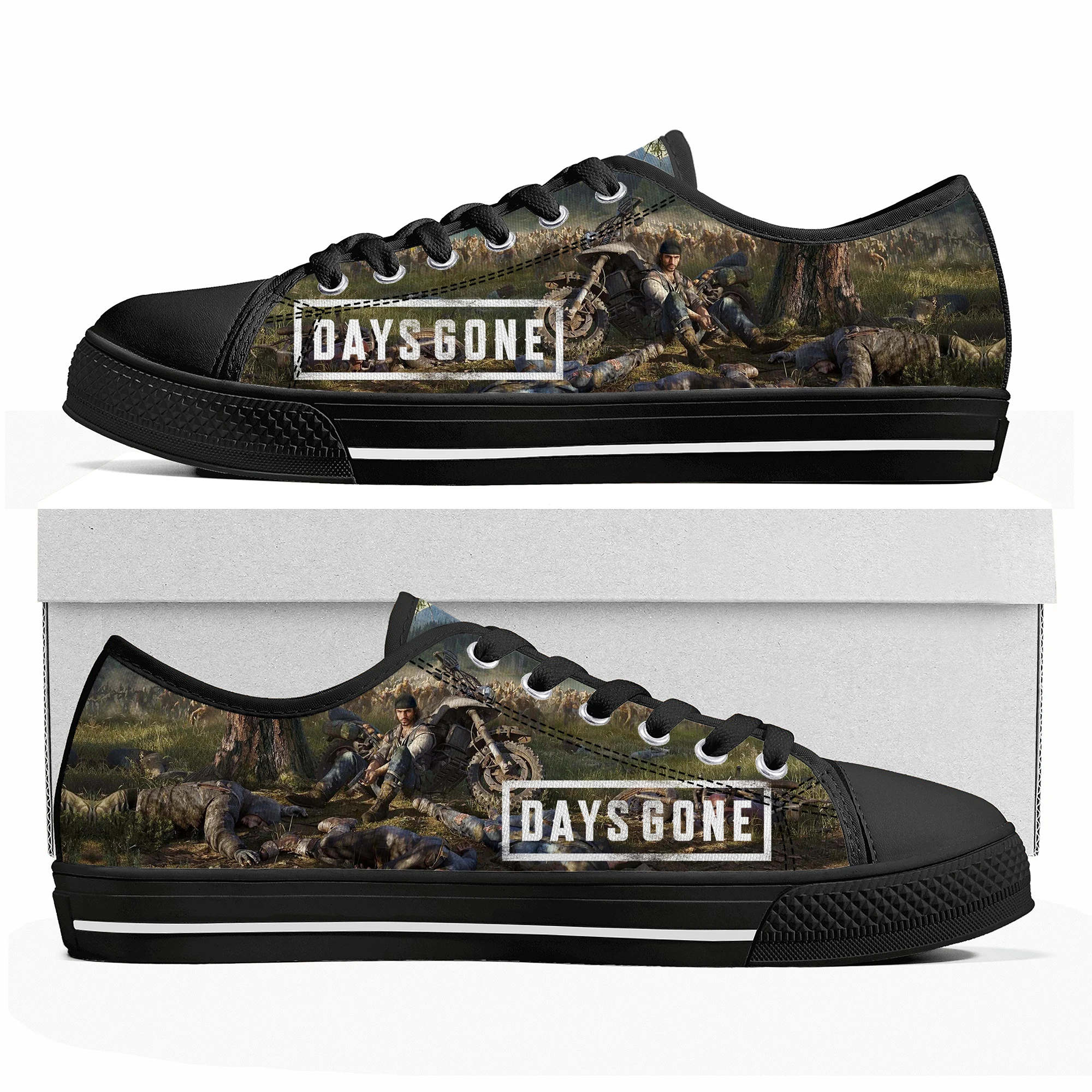 Days Gone Custom Low Top Sneakers Hot Cartoon Game Womens Mens Adolescente Scarpe Di Alta Qualità Casual Sneaker Su Misura In Tela