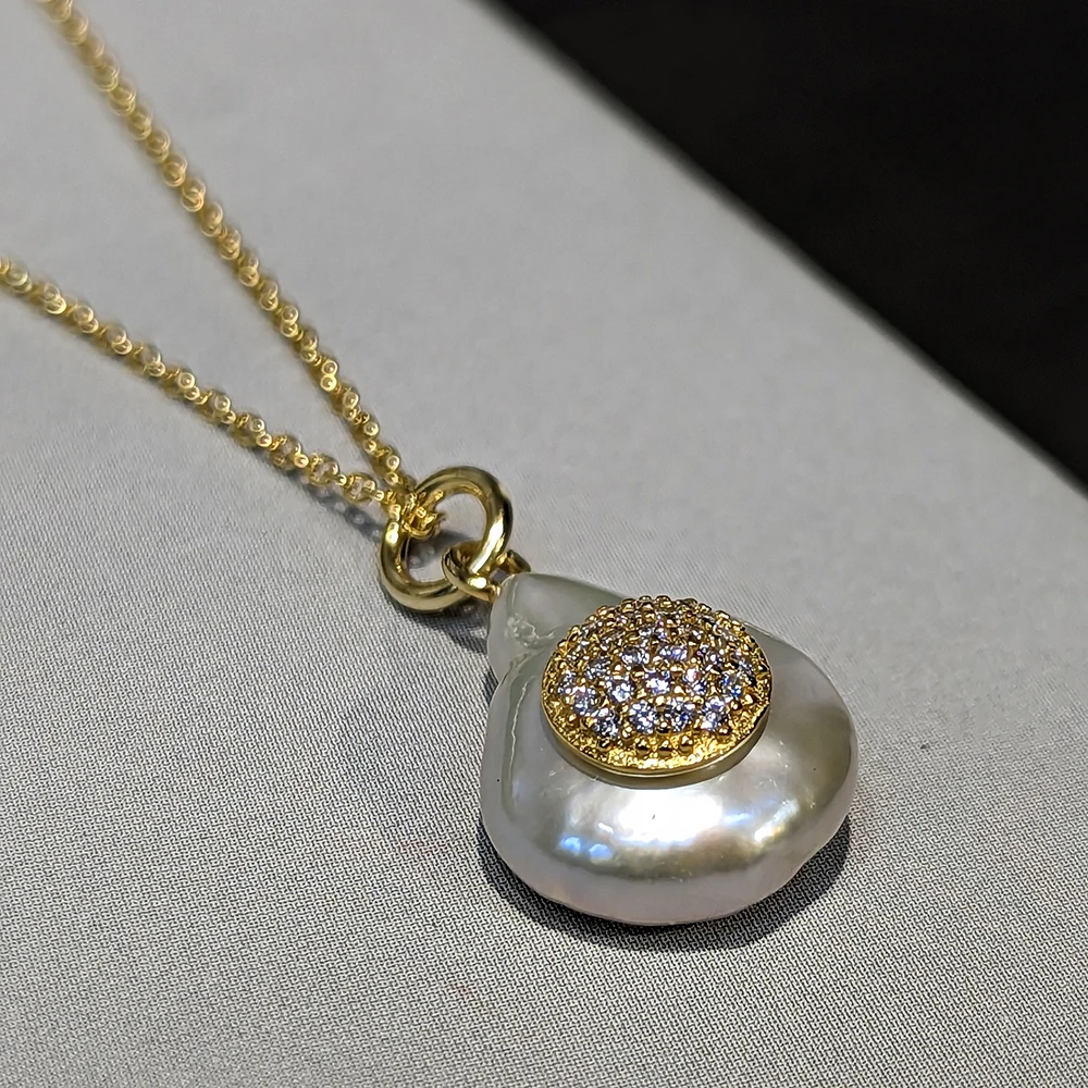 

Amorita boutique nature pearl with cz Necklaces