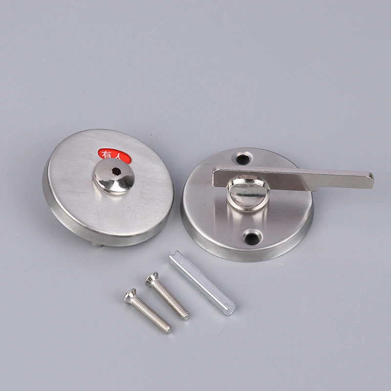 

Indicator Bolt Vacant Engaged Bathroom Privacy WC Toilet Door Lock Satin Nickel Bathroom Cabinet Pull Hardware Accessories