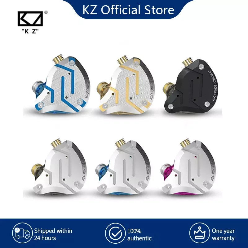

KZ ZS10 Pro Gold Earphones 4BA+1DD Hybrid 10 drivers HIFI Bass Earbuds In Ear Monitor Headphones Noise Cancelling Metal Headset