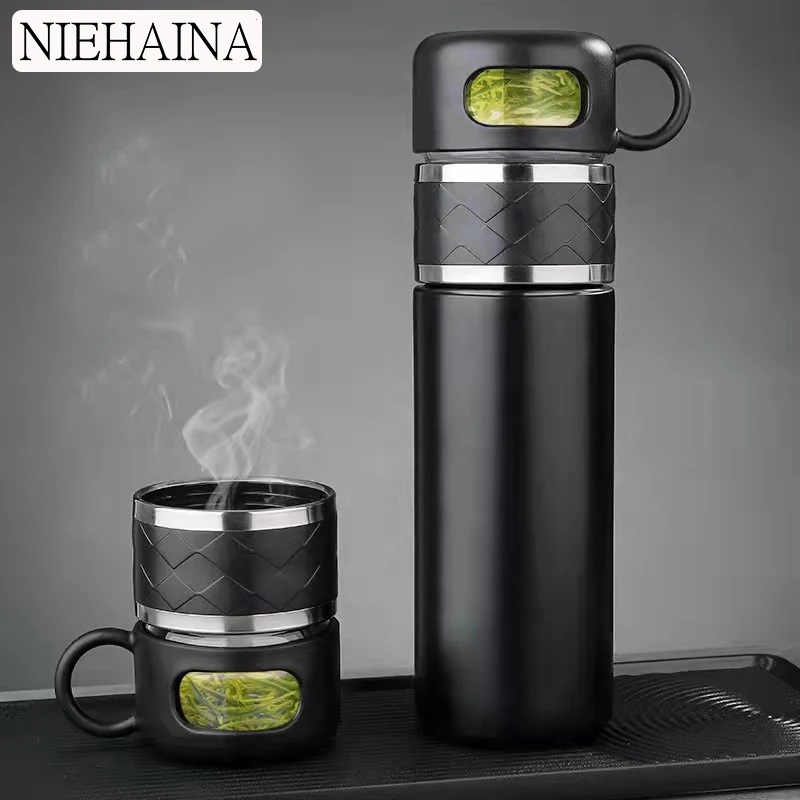 

Вакуумный термос из нержавеющей стали с разделением чая, чашка большой емкости, чайная чашка, мужской и женский портативный термос с ручкой,...