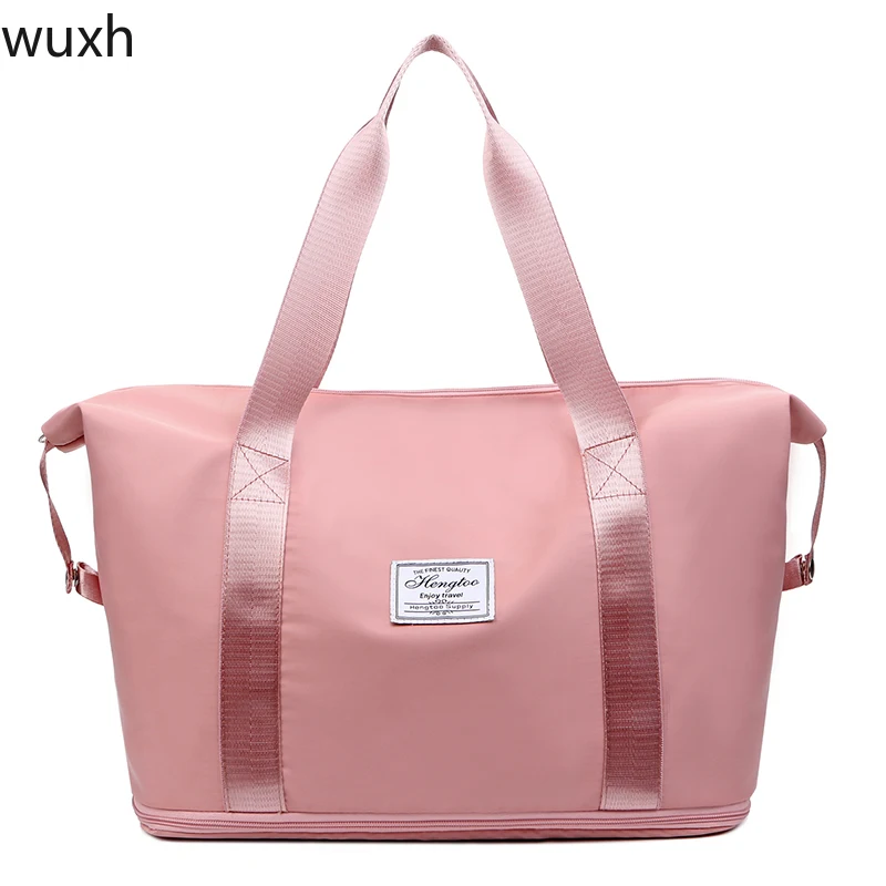 2022 Foldable Large Capacity Storage Folding Bag Travel Bags Tote Carry on Luggage Handbag Waterproof Duffel Women Shoulder Bags