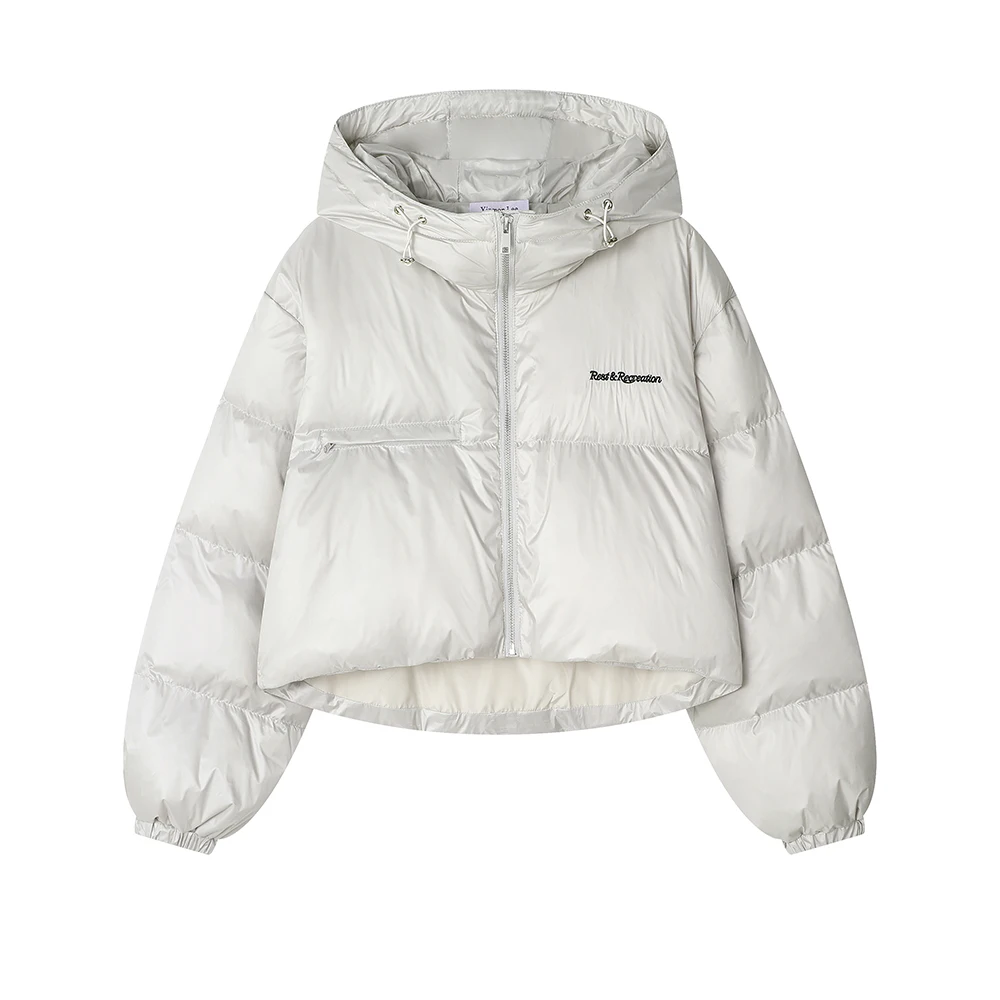 Xinmonlee корейская серия универсальный возрастной пуховик с капюшоном и вышивкой