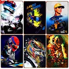 Винтаж мотоциклистов металлическая жестяная вывеска плакат гонки F1 гонщик налет бар гараж настенная живопись стикер декор комнаты WY195