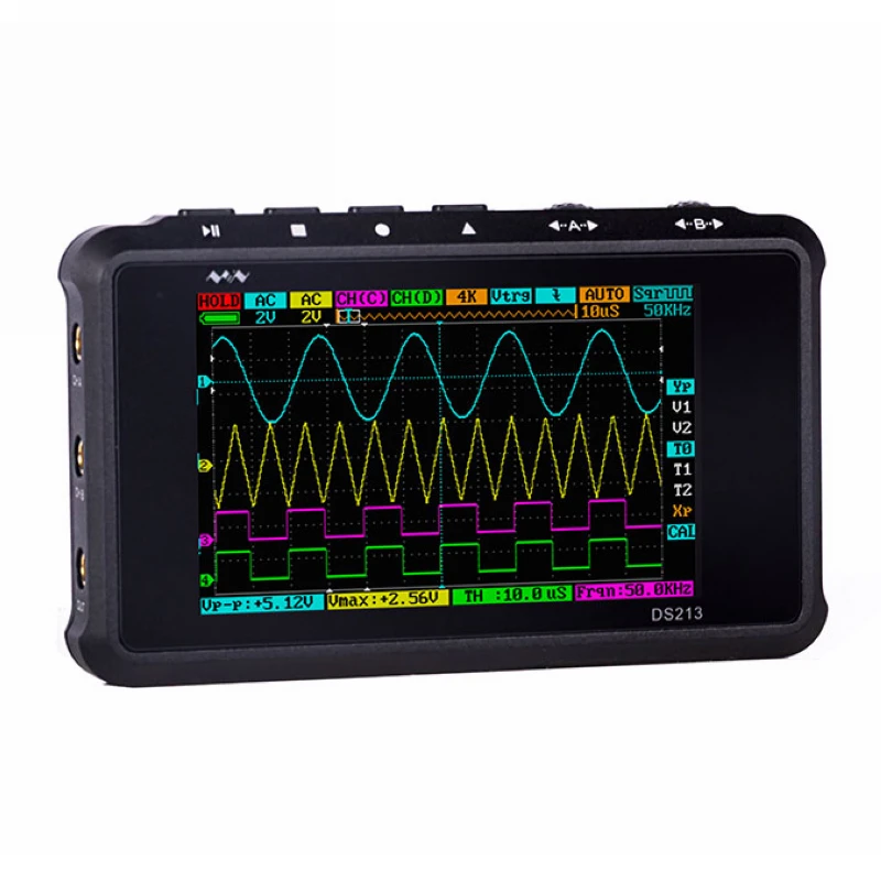 

DS213 MINI Digital Oscilloscope Portable LCD Display 4 Channel 15MHz 100MS/S USB Oscilloscopio Pocket-Sized Storage OSC