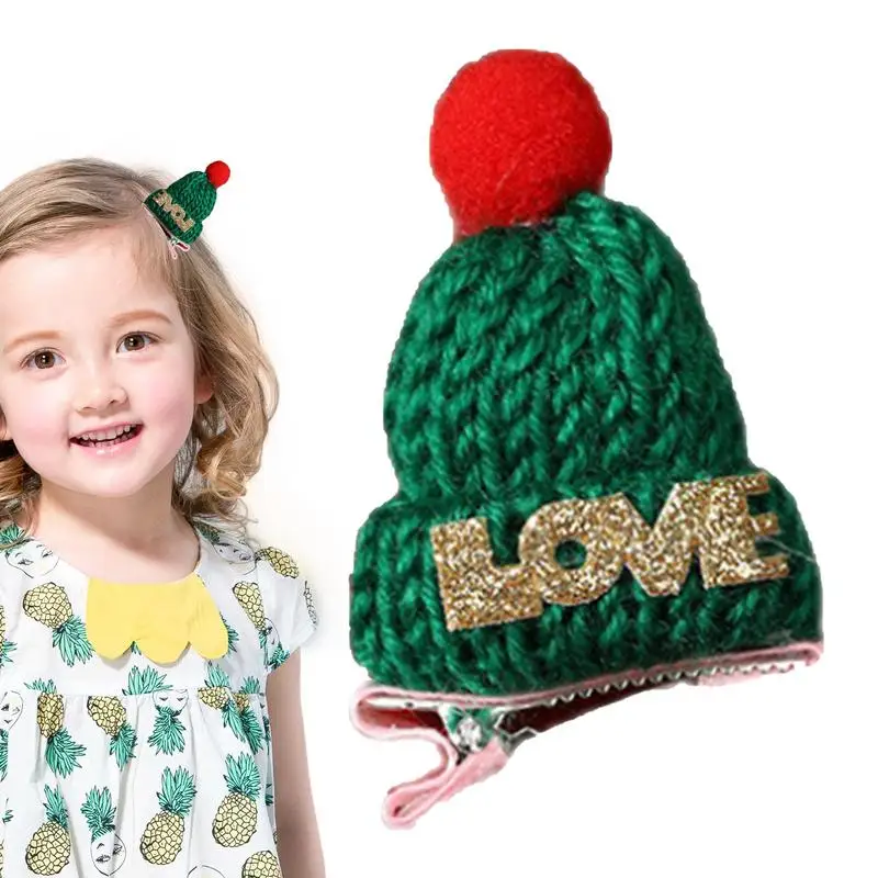 

Mini Christmas Hairpin Mini Knitting Christmas Hat Decorative Hairpin Children's Fashion Hairpins For Traveling Christmas Party