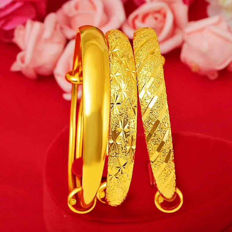 Браслет из искусственного золота 14 к блестящий женский браслет с открытым ртом