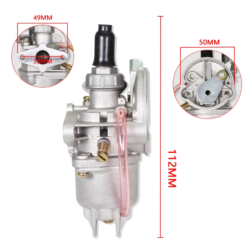 Карбюратор 2-тактного минимото двигателя 47CC 49CC для воздушного охлаждения мини карманного грязевого мотоцикла детского ATV квадроцикла скутера HK-151.