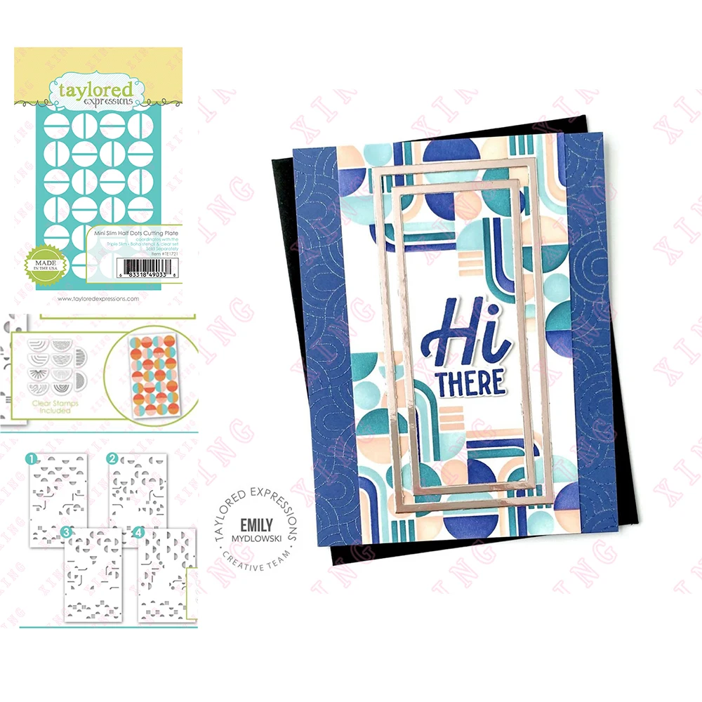 

2022 Mini Slim Half Dots Metal Cutting Dies Scrapbook Decoration Stencils Embossing Template Diy Gift Card Handmade Craft Stamps