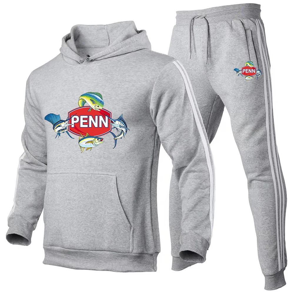 Мужской спортивный костюм Penn Fishing Reel новый хлопковый с длинным рукавом и принтом