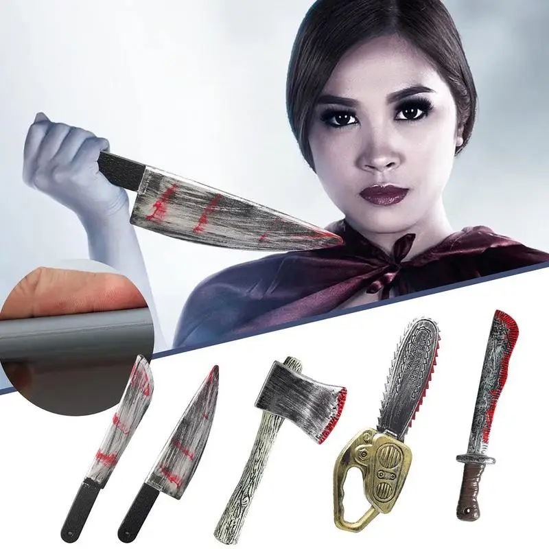 Креативное искусственное кровавое оружие на Хэллоуин нож топор пила ужаса