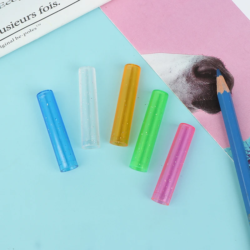 

20 шт., пластиковые защитные колпачки для карандашей, розового/синего/прозрачного/оранжевого/зеленого цвета