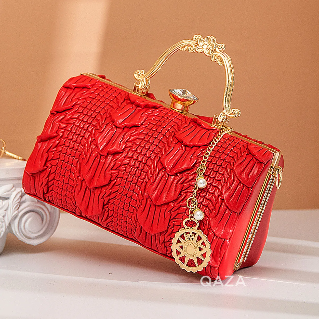 2023 New Luxury  PU Leather Bag for Women Casual Tote High Qualtiy Patent Leather Shoulder Purses Elegant Dinner Noble Purse