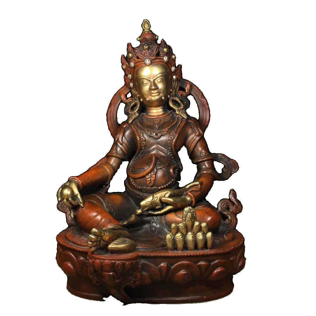 

LAOJUNLU Pure Copper Gilt Real Gold God Of Fortune Height 31Cm Chinese Traditional Style Antiques Fine Art Gifts Crafts