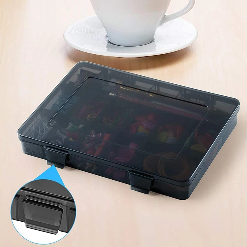 Plastic Stackable Organizer Container With Adjustable Dividers Storage Box 18 Removable Grids Compartments
