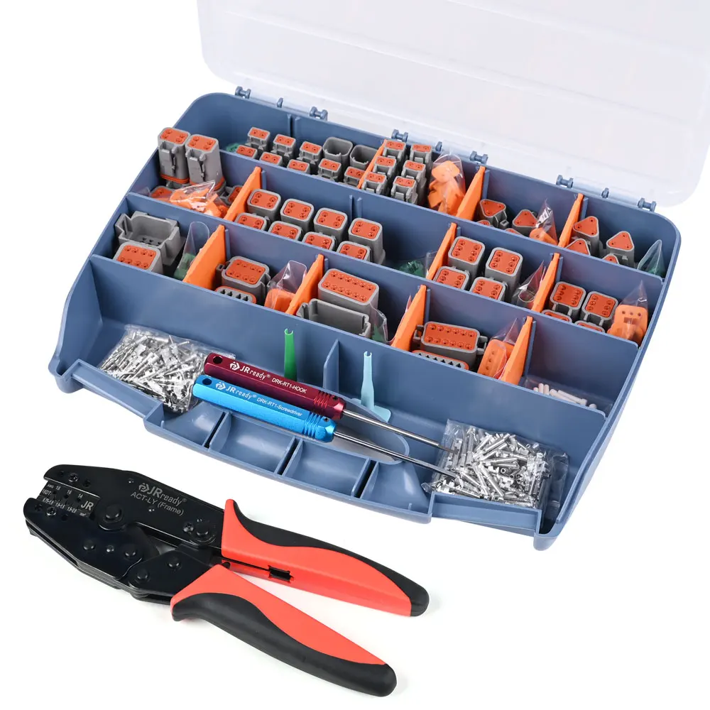 

ST6310 DT Connector Kit in 2,3,4,6,8,12 Pin,12 Sets 2 Pin Connector,132Sets Size 16 Stamped Formed Contacts, 417pcs