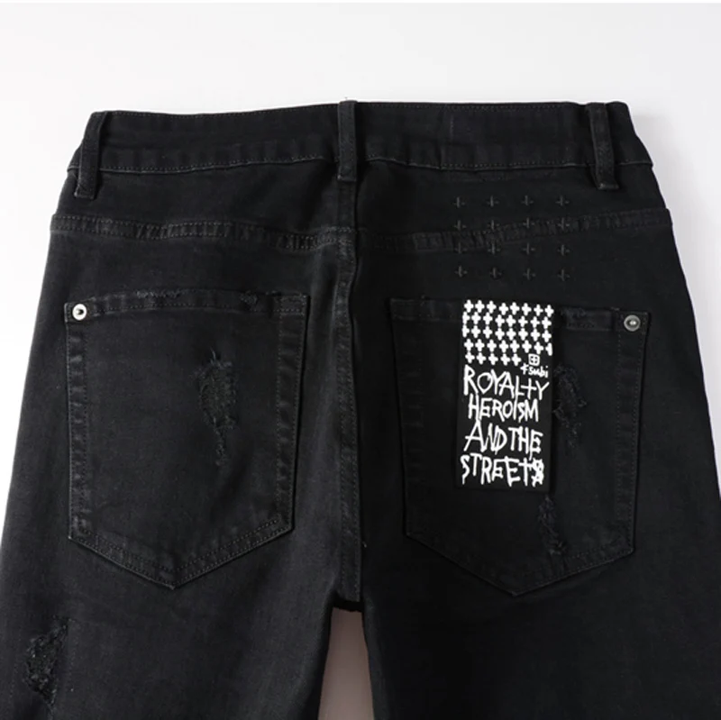Джинсы KSUBI Cross рваные узкие джинсы в американском стиле с низкой талией и бахромой